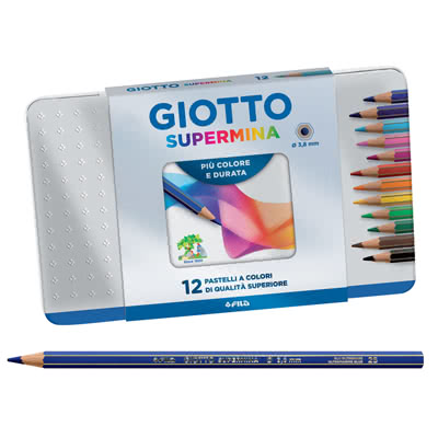 Pastelli Giotto supermina 2367 scatola metallo pz.12