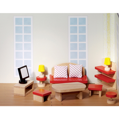 Mobili in legno per casa delle bambole soggiorno