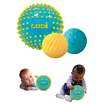 Set 3 palle sensoriali blu