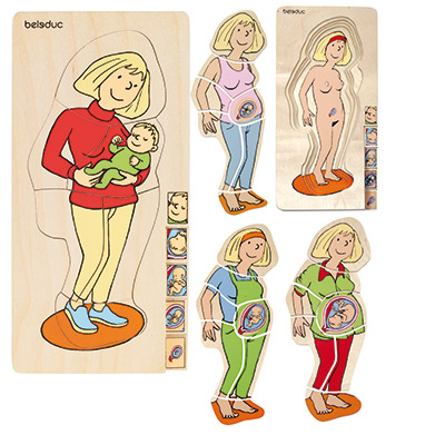 Puzzle in legno multilivello mamma