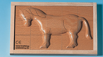 Puzzle in legno rilievo cavallo