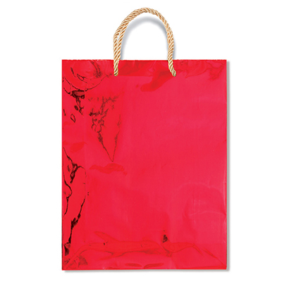 Shopper mono colore metal cm.12x37x9 rosso
