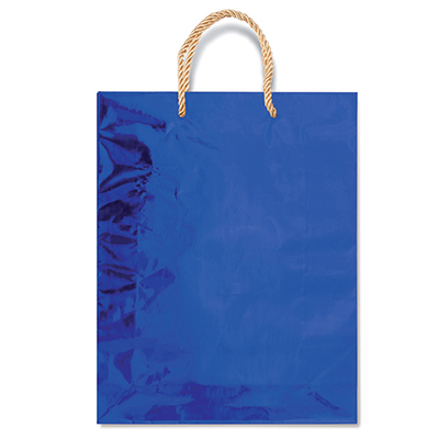 Shopper mono colore metal cm.22x26x10 blu
