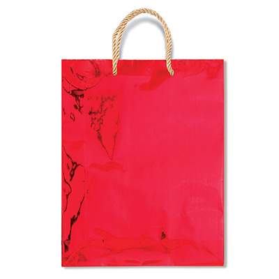 Shopper mono colore metal cm.22x26x10 rosso