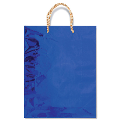 Shopper mono colore metal cm.32x41x10 blu